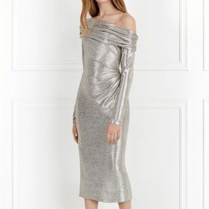 Rachel Zoe Glenda One Off Shoulder Metallic Dress
